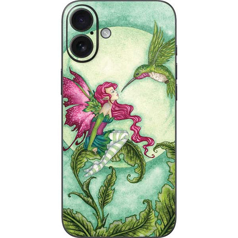 Flirting Fairy and Hummingbird by Amy Brown iPhone 16 Plus Skin